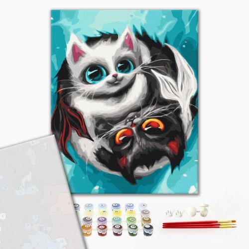 Картина за номерами "Котики Риби © Маріанна Пащук" PBS53971 40×50 см