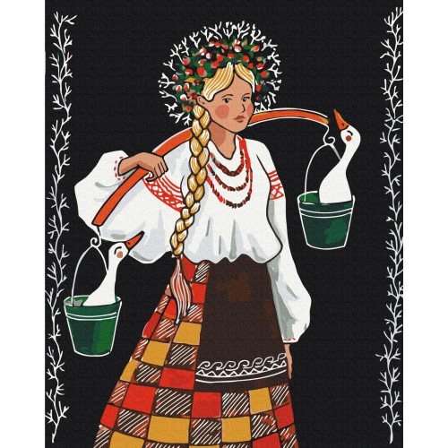 Преміум картина за номерами - Несе Аня гуси © ANNART