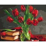 Преміум картина за номерами - Букет тюльпанів