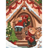 Картина за номерами - Святкові зайчики © Olena Lazarenko
