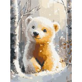 Картина за номерами - Милий білий ведмедик