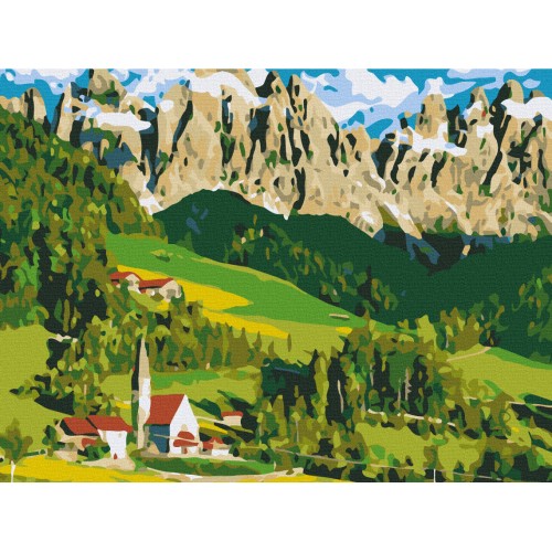 Картина за номерами - Будинок в Альпах