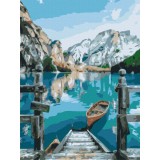 Картина по номерам - Лодка у озера
