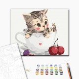 Картина за номерами - Котик в чашці