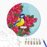 Картина за номерами - Синиця в квітах