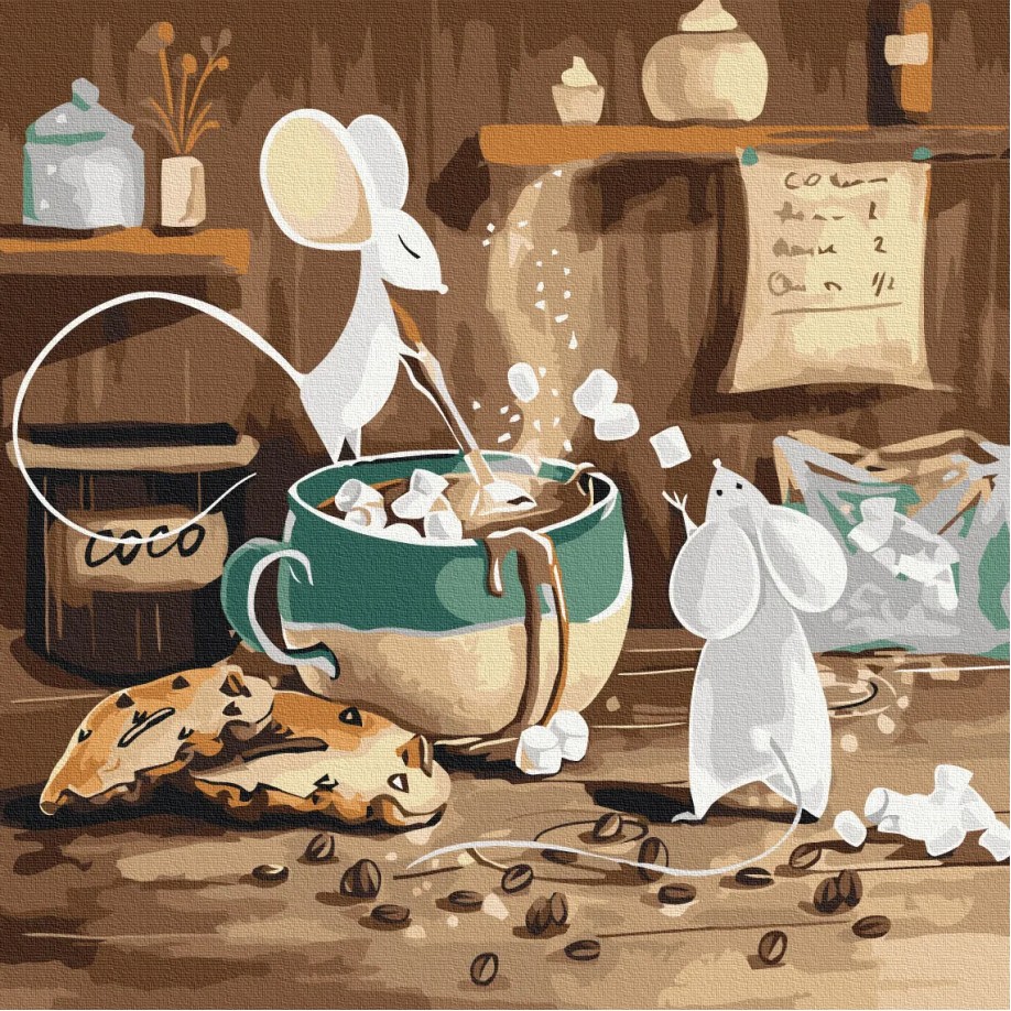 Картина за номерами "Какао для мишок @artdi.ua" SBS014 40×40 см