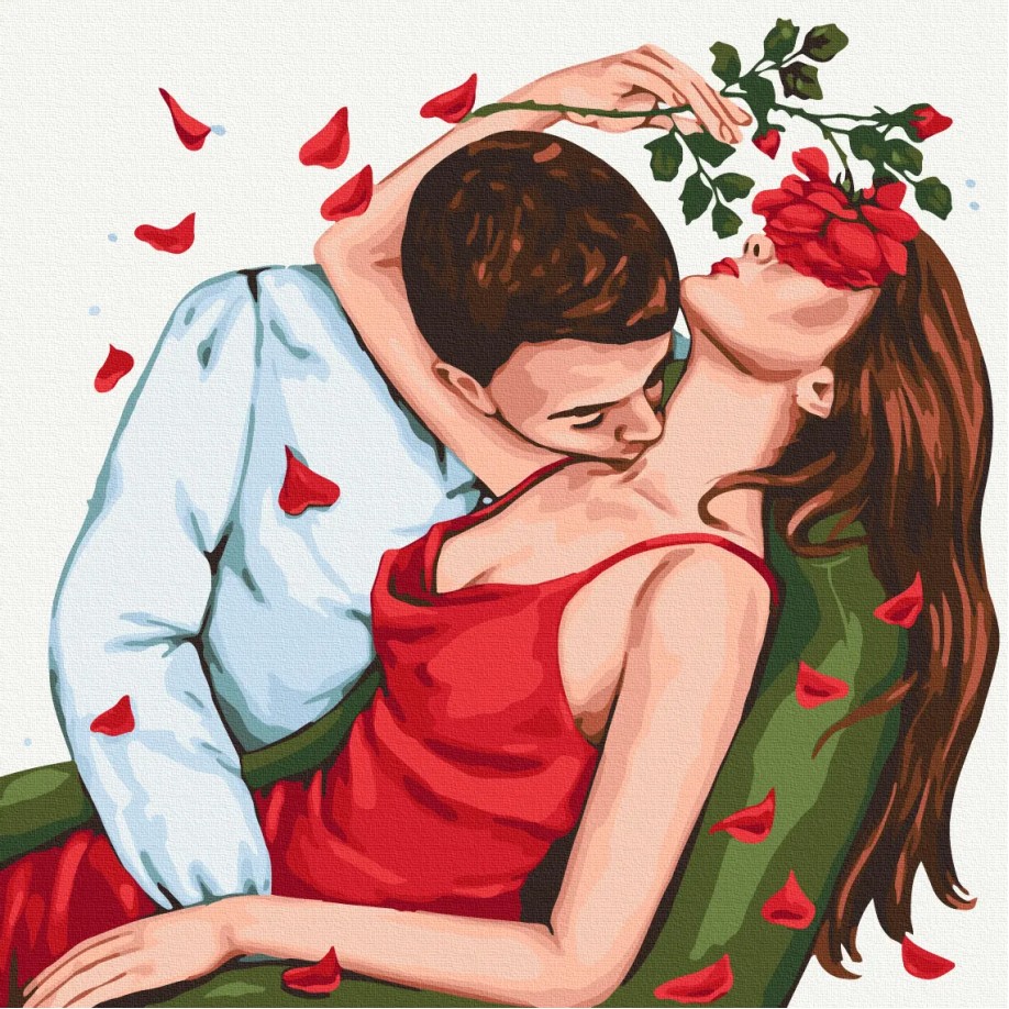 Картина за номерами "Поцілунок троянди © Alla Berezovska" SBS036 40×40 см
